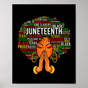 Junetelfte Melanin Black Women Natural Hair Graphi Poster