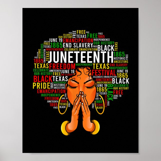 Junetelfte Melanin Black Women Natural Hair Graphi Poster (Framsidan)