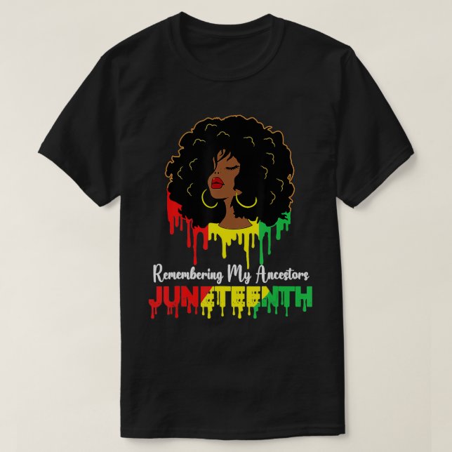 Junetelfte shiranden Kvinnor afrikanskt svart Wome T Shirt (Design framsida)