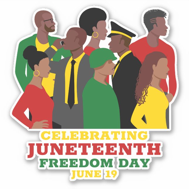 Junetelfte | Stängning av Afrikanska frihetsdagen Klistermärken (Framsida)
