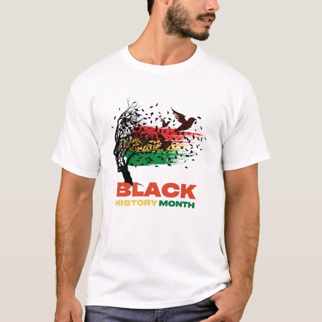 Junetelfte Träd-afrikanska roten Afro Proud Black  T Shirt (Framsida)