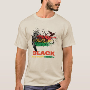 Junetelfte Träd-afrikanska roten Afro Proud Black T Shirt