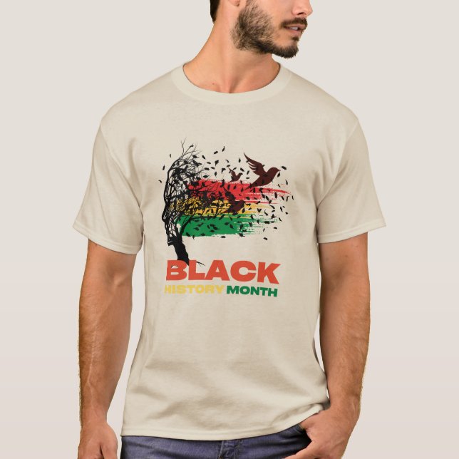 Junetelfte Träd-afrikanska roten Afro Proud Black  T Shirt (Framsida)