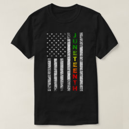 Junetonde Black African American Flagga T Shirt