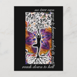 Jung Motivational Quote Träd Roots Heaven Mandala Vykort