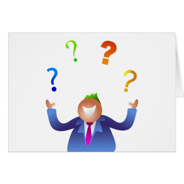 Jungande frågor hälsningskort (Framsidan Horizontal)