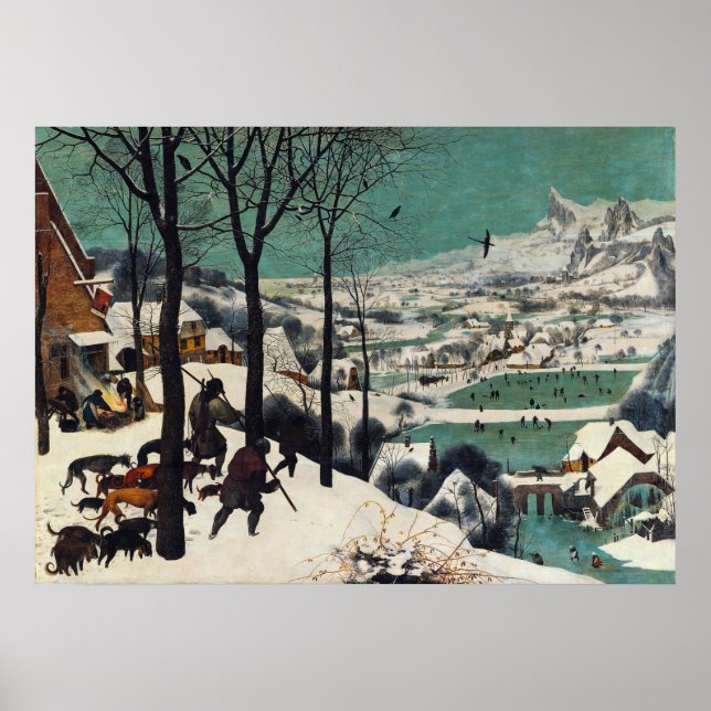 Jungarna i Snö av Pieter Brueghel Poster (Framsidan)