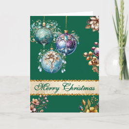 Jungarnas Vintage Grönten Ornaments jul Helgkort