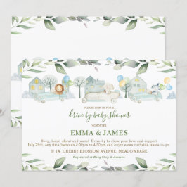 Jungdjur bär en storskalig körning av babyskor inbjudningar