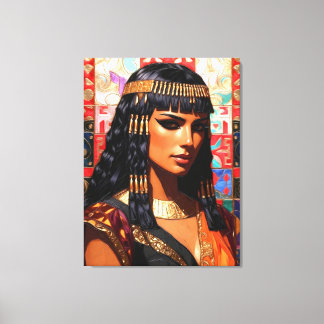 Junge Königin Cleopatra Farbige Porträtkunst Canvastryck
