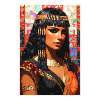 Junge Königin Cleopatra Farbige Porträtkunst Fototryck