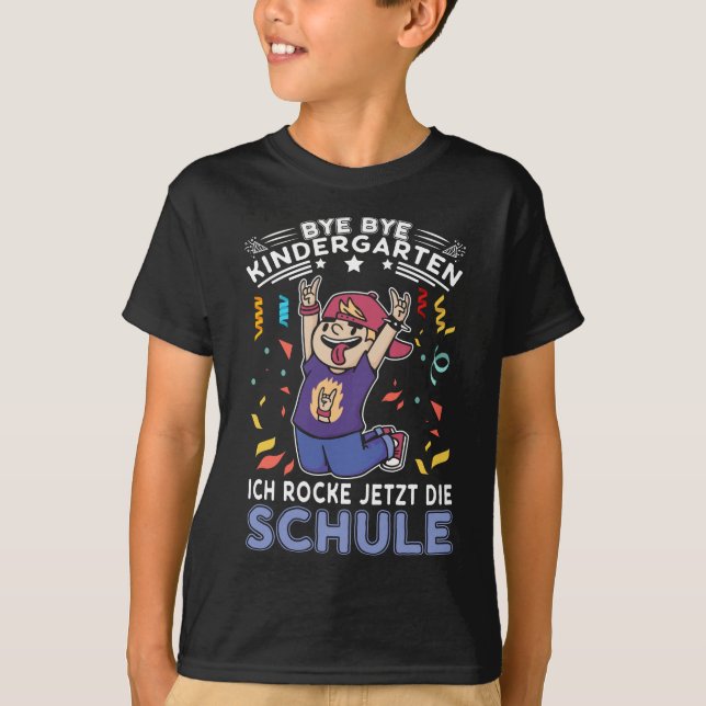 Junge Schulkind Einschulung 1. Klasse Schulanfang T Shirt (Framsida)