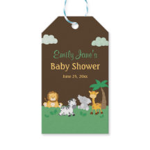 Jungel Safari Pojke Baby Shower Present Taggar