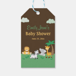 Jungel Safari Pojke Baby Shower Present Taggar Presentetikett
