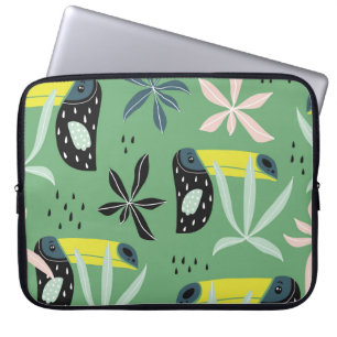 Jungeldjur, tropiskt inslag, sömlöst. laptop fodral