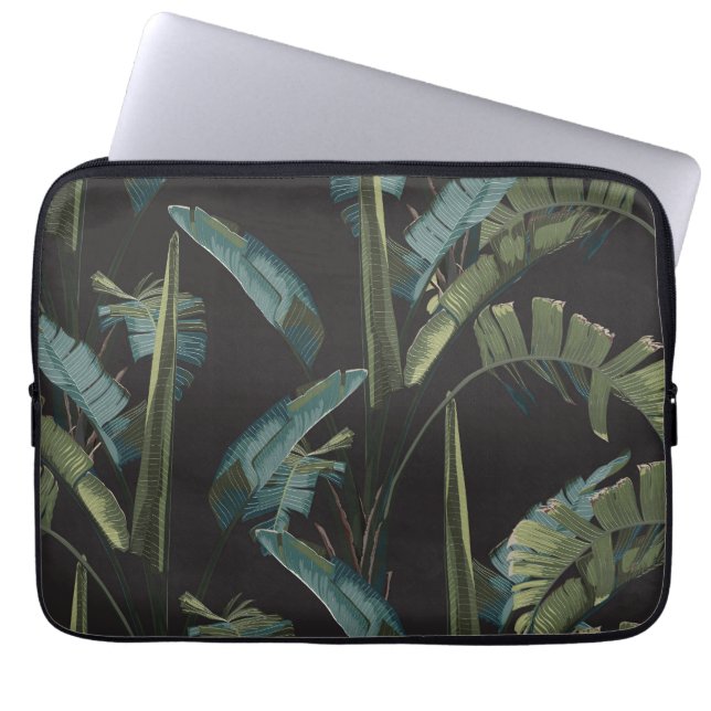 Jungelregnskog. Exotisk växt, bananer. Laptop Fodral (Framsidan)