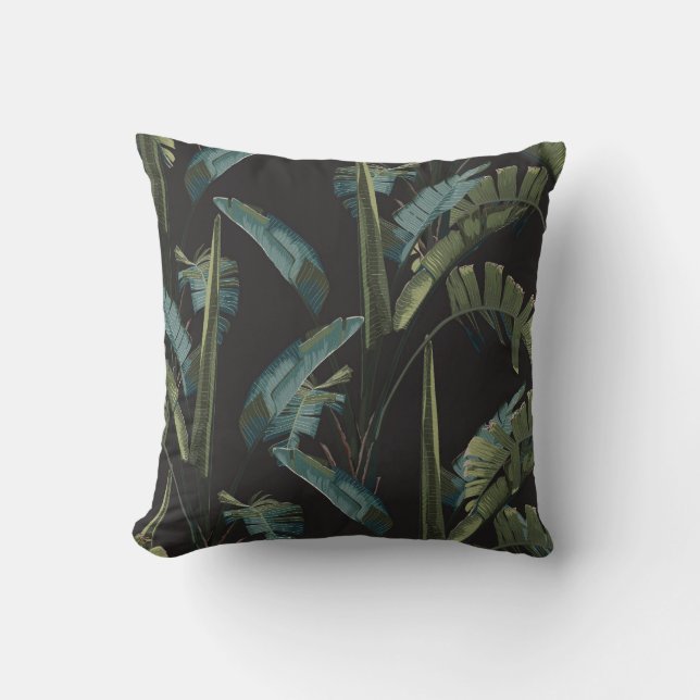 Jungelregnskog. Exotiska växter, bananer, handflat Kudde (Framsida)