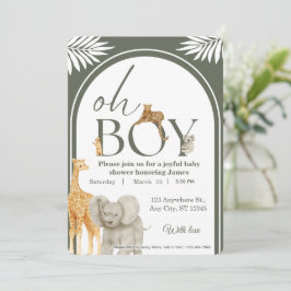 Jungelsafari Baby Shower-inbjudan Inbjudningar