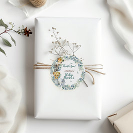 Jungelsafari Baby Shower Tack Kort Runt Klistermärke