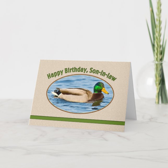 Jungens födelsedagskort med Mallard Anka Kort (Framsida)