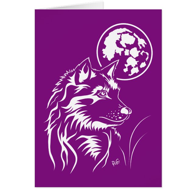 junger träumender Varg Grusskarte OBS Kort (Framsidan)