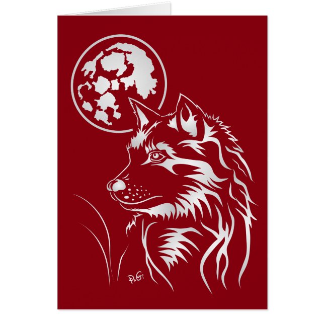 junger träumender Varg Grusskarte OBS Kort (Framsidan)
