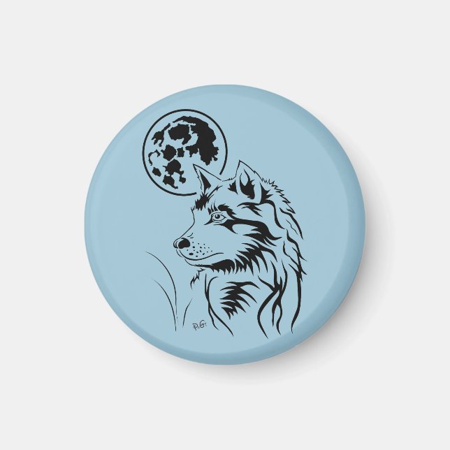 junger träumender Varg Magnet (Framsidan)