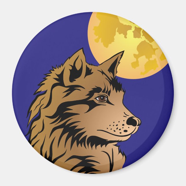 junger träumender Varg Magnet (Framsidan)