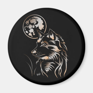 junger träumender Varg Magnet