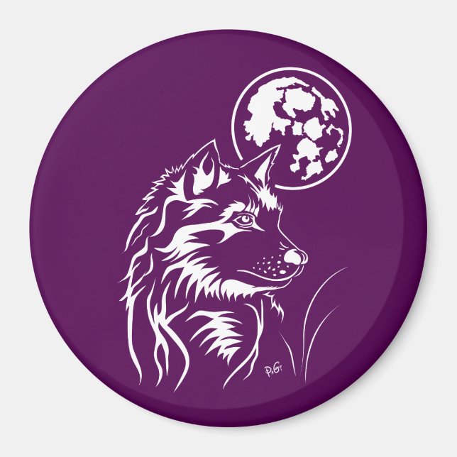 junger träumender Varg Magnet (Framsidan)