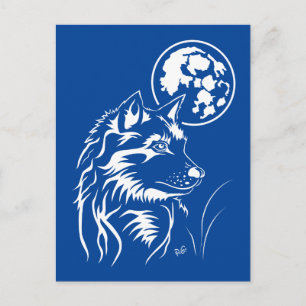junger träumender Varg Postkarte Vykort