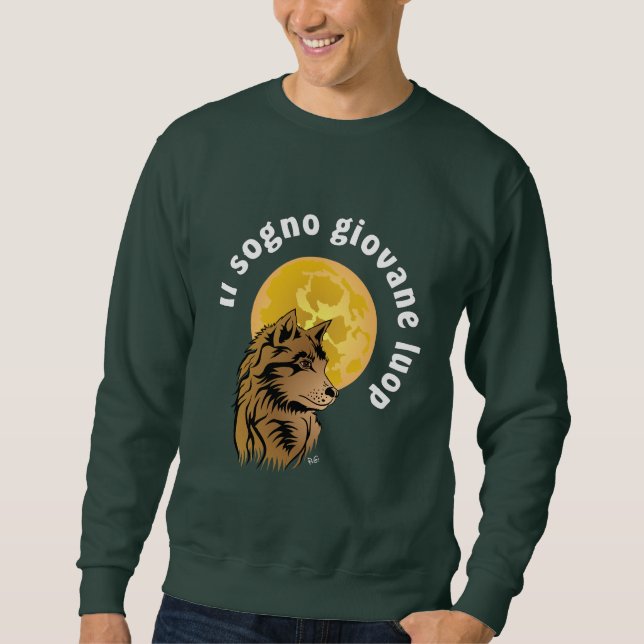 junger träumender Wolf Sweatshirt (Framsida)