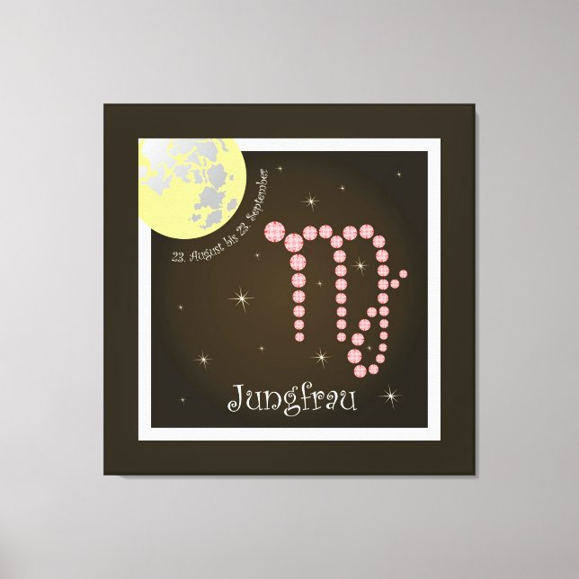 Jungfrau 23. August bis 23. September Leinwand Canvastryck (Framsida)