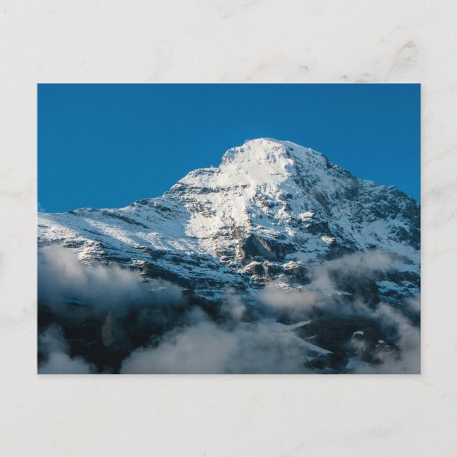 Jungfrau-bergen med snö - Vykort (Framsida)