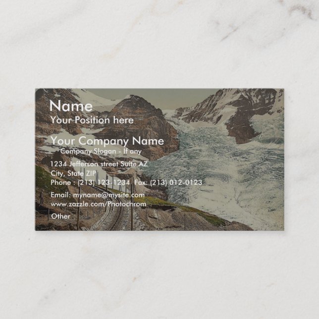 Jungfrau, järnvägen, Eiger och Monch, med Eiger Gl Visitkort (Framsida)