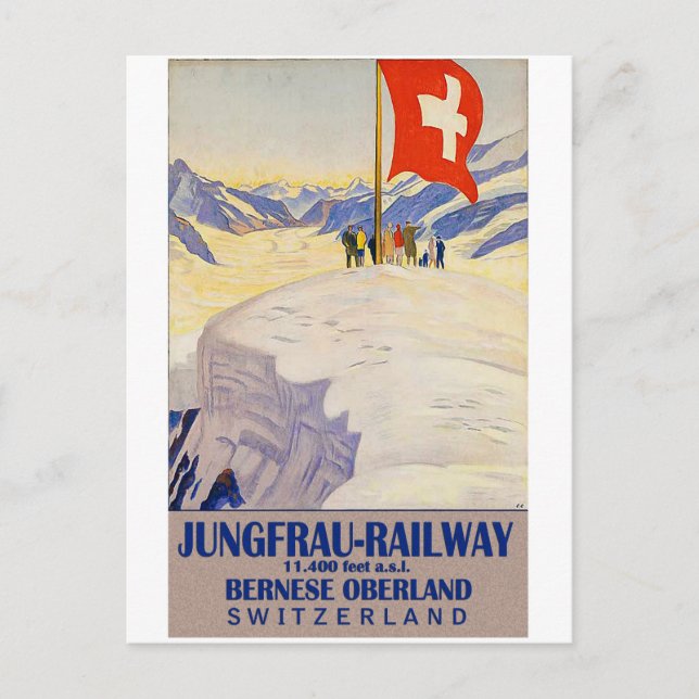 Jungfrau Railway, Bernese Oberland, Schweiz Vykort (Framsida)