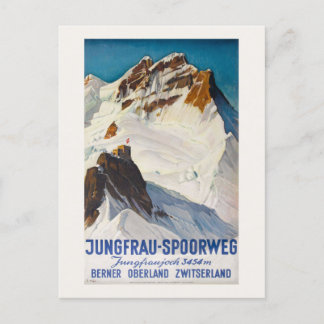 Jungfrau-Spoorweg Vintage affisch 1914 Vykort