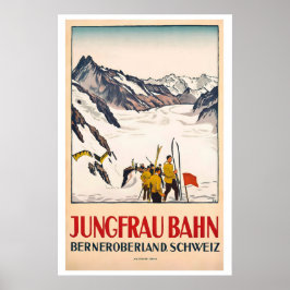 Jungfraubahn Bernese Oberland Schweiz Vintage Poster