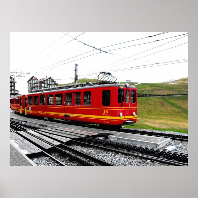 Jungfraubahn tåg i Schweiz Poster (Framsidan)