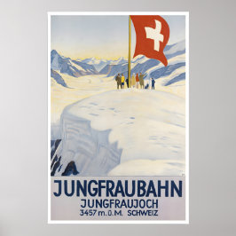 Jungfraujoch Konst Svenskt Resa Affisch Schweiz