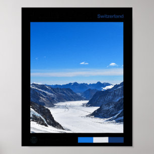 Jungfraujoch Resa Konst - Schweiz Ski Souvenir Sv Poster