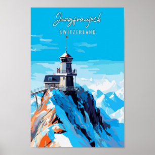 Jungfraujoch Schweiz vintage resor Poster