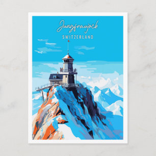Jungfraujoch Schweiz vintage resor Vykort