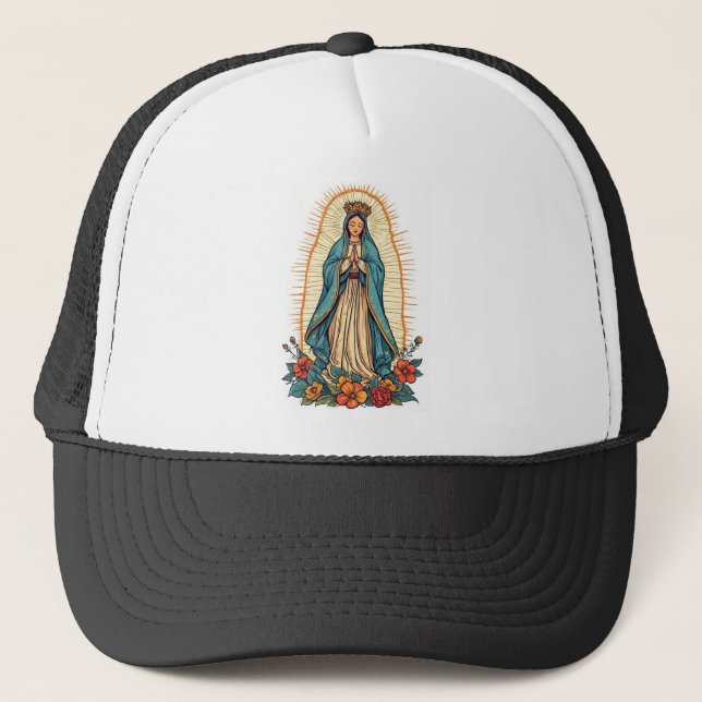 Jungfru Guadalupe Trucker Hatt Keps (Framsida)