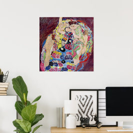 Jungfru, Gustav Klimt, Vintage Art Nouveau Poster