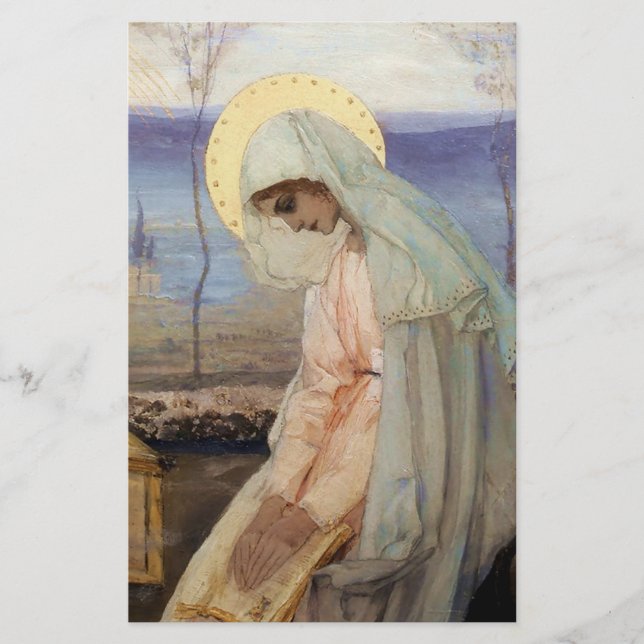“Jungfru Maria” av Mikhail Nesterov Brevpapper (Framsida)