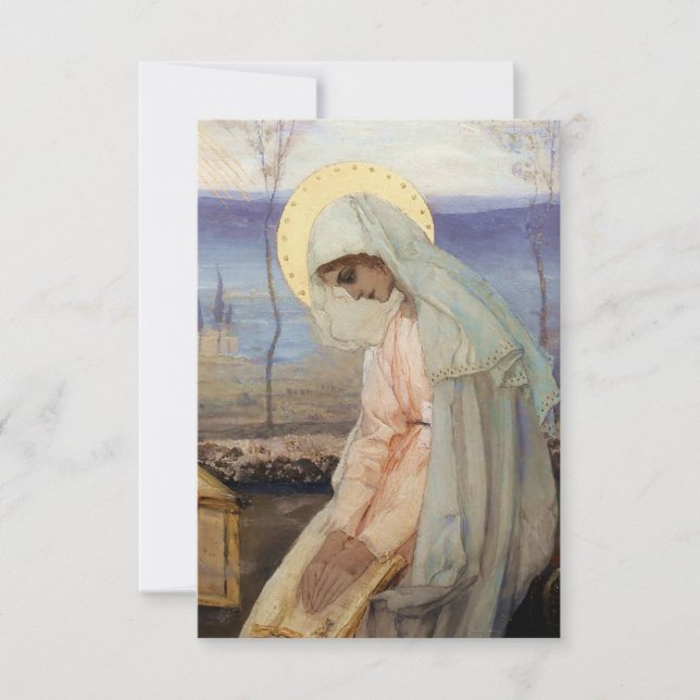 “Jungfru Maria” av Mikhail Nesterov Tack Kort (Framsida)