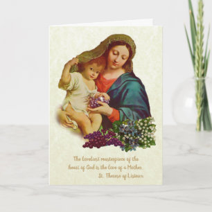 Jungfru Maria Baby Jesus Religiösa Mödras Citat Kort