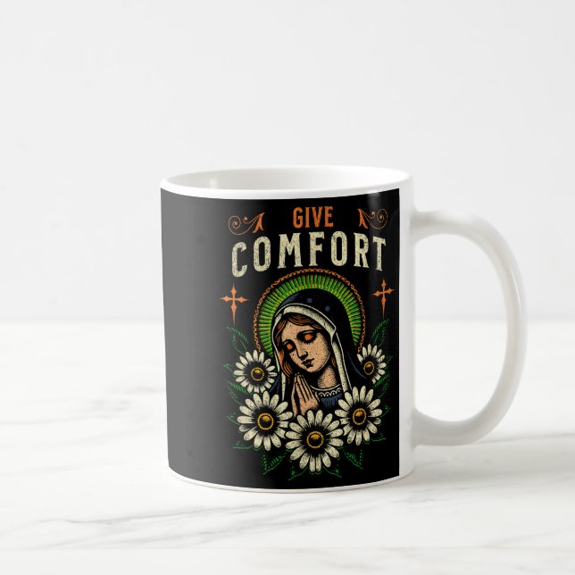Jungfru Maria bön Ge tröst Kristna Be Gud Kaffemugg (Höger)