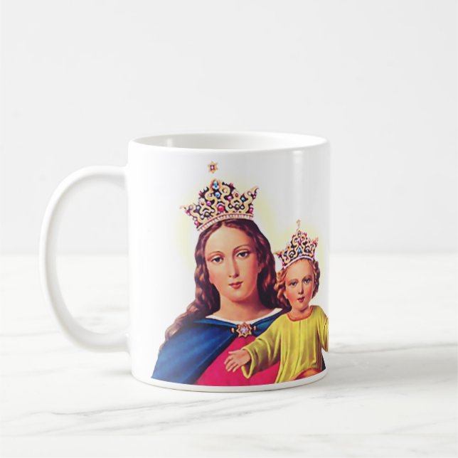 Jungfru Maria drottning med Jesus Kaffemugg (Vänster)